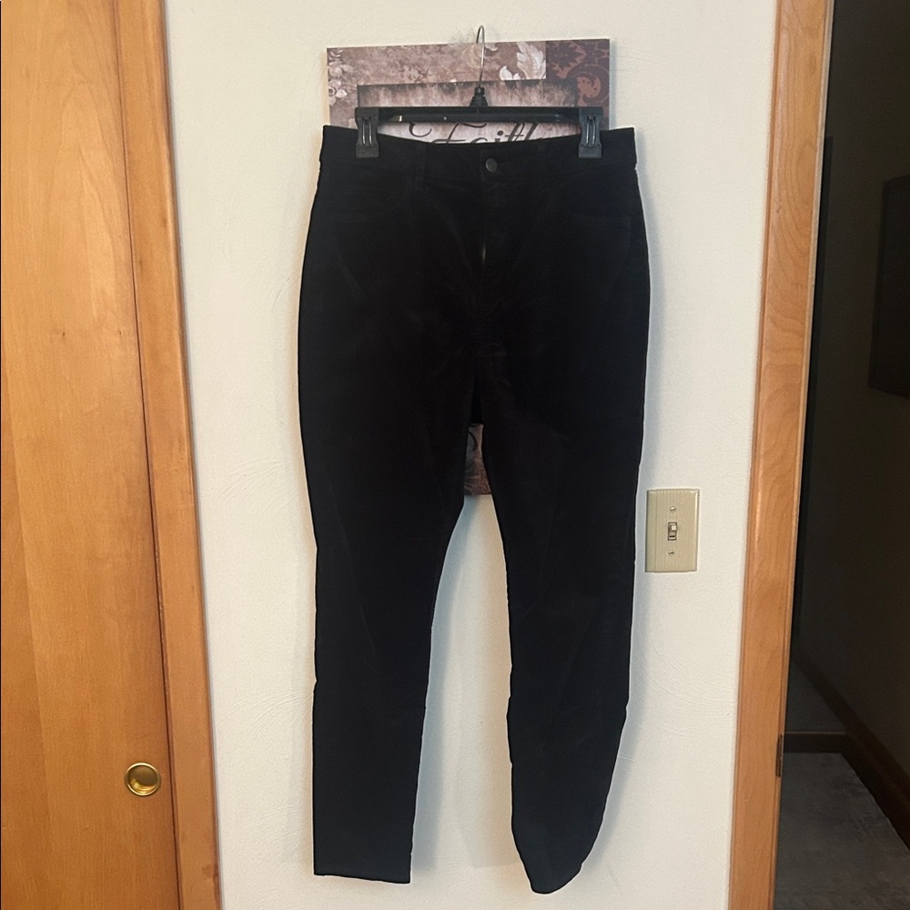 Loft black velvet skinny pants